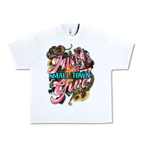 White Just a small town girl Urban Heavy Tee - HowdyJamesFarm