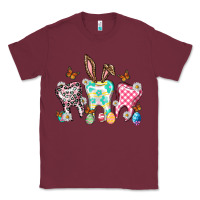 Burgundy Happy Easter Day teeth Classic Tee - HowdyJamesFarm