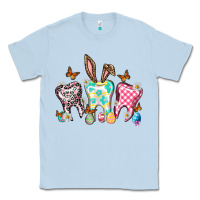 Dusty Blue Happy Easter Day teeth Classic Tee - HowdyJamesFarm