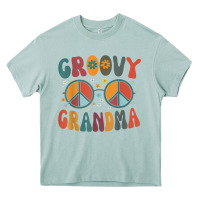 Groovy Grandma Retro 70s Peace Sign Design Grandmother Heavy Core Tee | Teevron