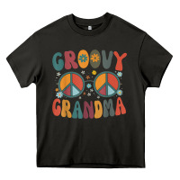 Asphalt groovy grandma retro 70s peace sign design grandmother Heavy Core Tee - longCreatives