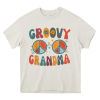 Cream groovy grandma retro 70s peace sign design grandmother Heavy Core Tee - longCreatives