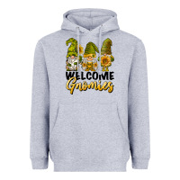 Heather Grey welcome gnomies sunflowers Heavyweight Hoodie - BarkalooDesign