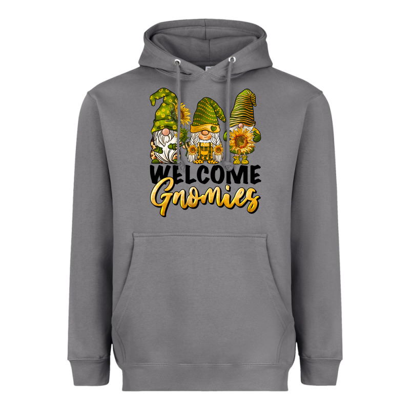 Welcome Gnomies Sunflowers Heavyweight Hoodie by BarkalooDesign | Teevron