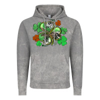 Cloud Rock St. Patrick's Day shamrock leopard and cowhide Vintage Hoodie - CowGirlArtShop
