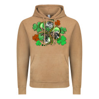 Vintage Camel St. Patrick's Day shamrock leopard and cowhide Vintage Hoodie - CowGirlArtShop