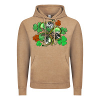 Vintage Coffee St. Patrick's Day shamrock leopard and cowhide Vintage Hoodie - CowGirlArtShop