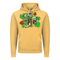 Vintage Mustard St. Patrick's Day shamrock leopard and cowhide Vintage Hoodie - CowGirlArtShop