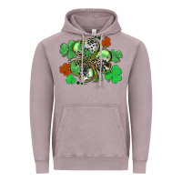 Vintage Zinc St. Patrick's Day shamrock leopard and cowhide Vintage Hoodie - CowGirlArtShop