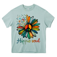 Daisy Peace Sign Hippie Soul Tshirt Flower Lovers Gifts Heavy Core Tee | Teevron