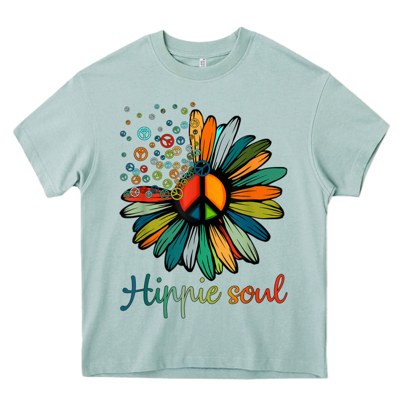 Daisy Peace Sign Hippie Soul Tshirt Flower Lovers Gifts Heavy Core Tee by longCreatives | Teevron