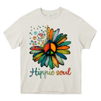 Cream daisy peace sign hippie soul tshirt flower lovers gifts Heavy Core Tee - longCreatives