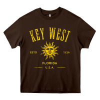 Chocolate Brown key west florida vintage distressed style design souvenir Heavy Core Tee - longCreatives