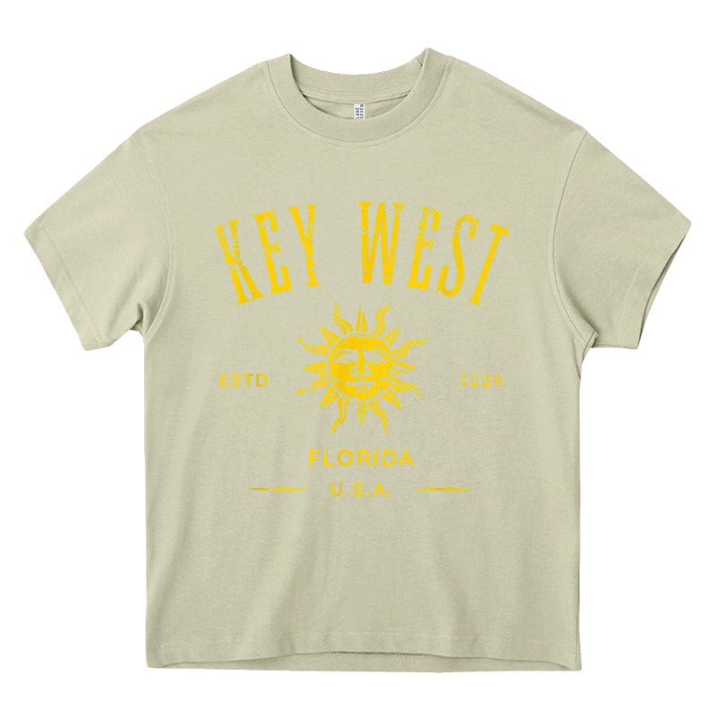 Key West Florida Vintage Distressed Style Design Souvenir Heavy Core Tee by longCreatives | Teevron