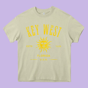 Key West Florida Vintage Distressed Style Design Souvenir Heavy Core Tee Designed By Longcreatives
