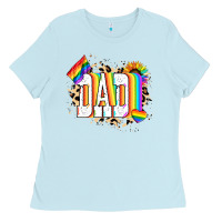 Baby Blue Dad Pride Ladies Tee - NancyCooperArtShop