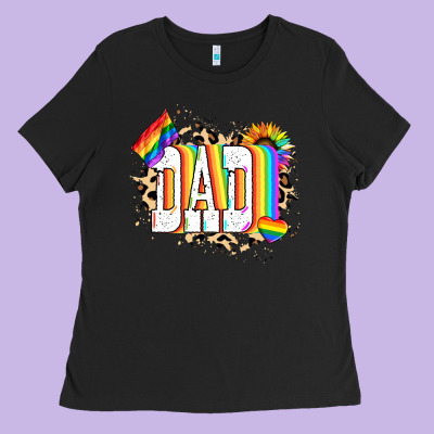 Dad Pride Ladies Tee Designed By Nancycooperartshop