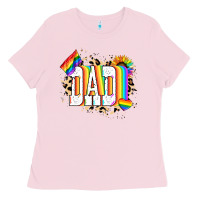 Bubblegum Pink Dad Pride Ladies Tee - NancyCooperArtShop