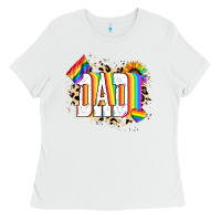White Dad Pride Ladies Tee - NancyCooperArtShop