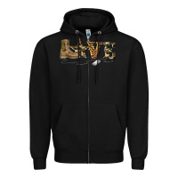 Black camouflage military boots love Zipper Hoodie - Artiststas
