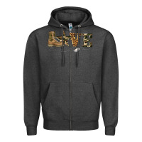 Charcoal Heather camouflage military boots love Zipper Hoodie - Artiststas