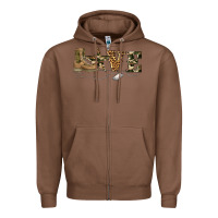 Chestnut camouflage military boots love Zipper Hoodie - Artiststas