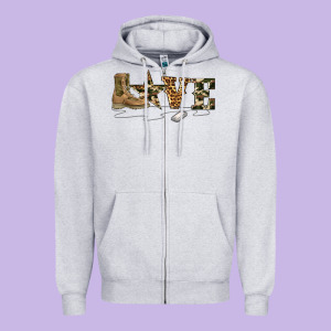 Camouflage Military Boots Love Zipper Hoodie Designed By Artiststas