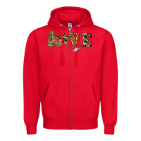Red camouflage military boots love Zipper Hoodie - Artiststas