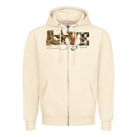 Sandshell camouflage military boots love Zipper Hoodie - Artiststas