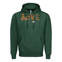 Sports Green camouflage military boots love Zipper Hoodie - Artiststas