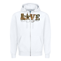 White camouflage military boots love Zipper Hoodie - Artiststas