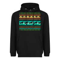 Black turquoise horse and bullskull aztec  pattern Heavyweight Hoodie - BarkalooDesign