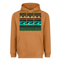 Meerkat turquoise horse and bullskull aztec  pattern Heavyweight Hoodie - BarkalooDesign