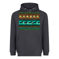 Smoke turquoise horse and bullskull aztec  pattern Heavyweight Hoodie - BarkalooDesign