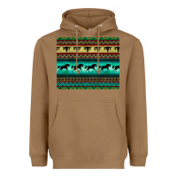 Toasted Coconut turquoise horse and bullskull aztec  pattern Heavyweight Hoodie - BarkalooDesign