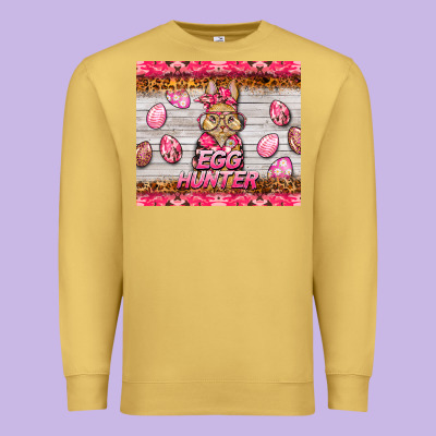 Easter Pink Camouflage Egg Hunter  Bunny Premium Sweatshirt Designed By Barkaloodesign