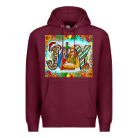 Burgundy joy jesus Premium Hoodie - CowhideDigitalArt