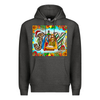 Charcoal Heather joy jesus Premium Hoodie - CowhideDigitalArt