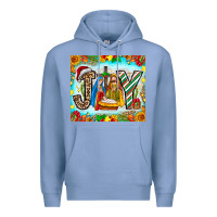 Colony Blue joy jesus Premium Hoodie - CowhideDigitalArt