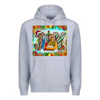 Heather Grey joy jesus Premium Hoodie - CowhideDigitalArt
