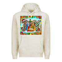 Oatmeal Heather joy jesus Premium Hoodie - CowhideDigitalArt