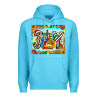 Ocean Blue joy jesus Premium Hoodie - CowhideDigitalArt