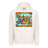 Pale Pink joy jesus Premium Hoodie - CowhideDigitalArt