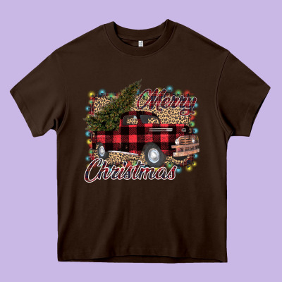 Merry Christmas Truck Heavy Core Tee Designed By Bettercallsaul