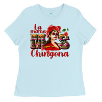 Baby Blue La mama mos Chingona Ladies Tee - NancyCooperArtShop