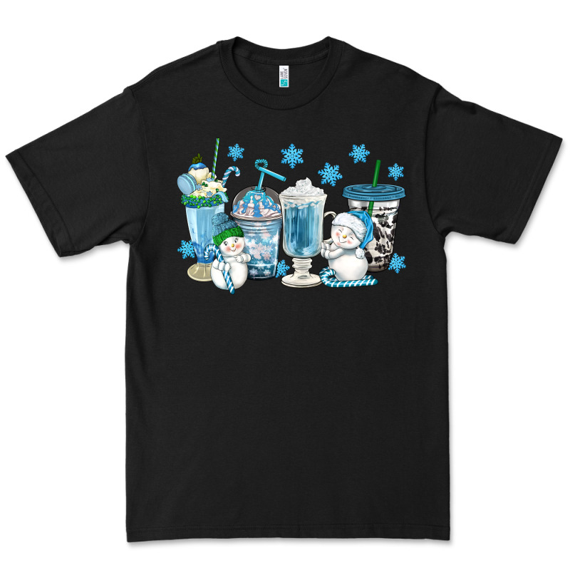 Winter Snowman Coffee Cups Premium Tee by texasbilliewilder | Teevron