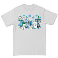 Dove Grey winter snowman coffee cups Premium Tee - texasbilliewilder