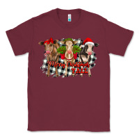 Burgundy Merry Christmas Y'all Heifers Classic Tee - RanaPortraitStore