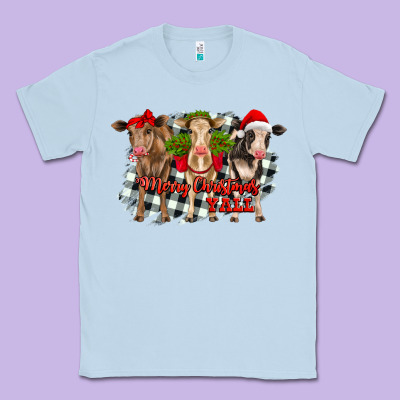 Merry Christmas Y'all Heifers Classic Tee Designed By Ranaportraitstore