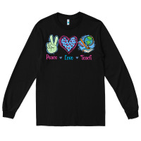 Black Peace Love Teach Long Sleeve Tee - Jasminsmagicworld